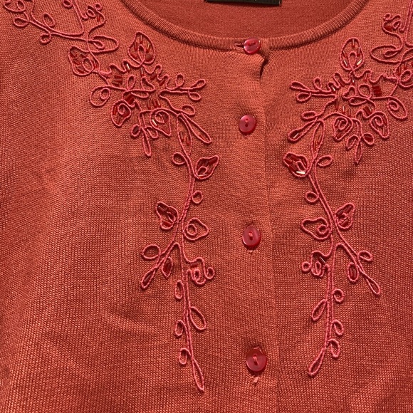 Marks and Spencer pink sequin embroidered cardigan ladies size 20 plus - Picture 2 of 6